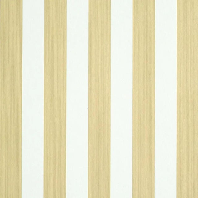 Schumacher Sample - Schumacher Edwin Stripe Medium Wallpaper in Sand For Sale - Image 4 of 4