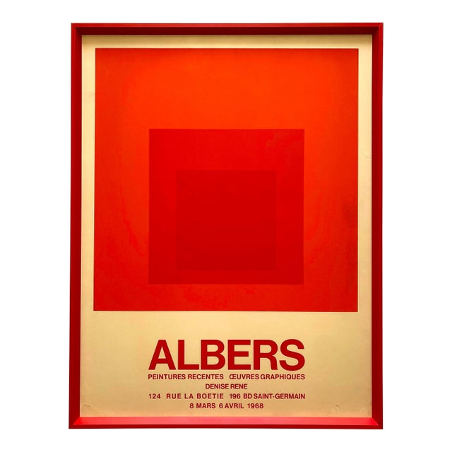 Josef Albers Vintage 1968 Mid Century Modernist Silkscreen