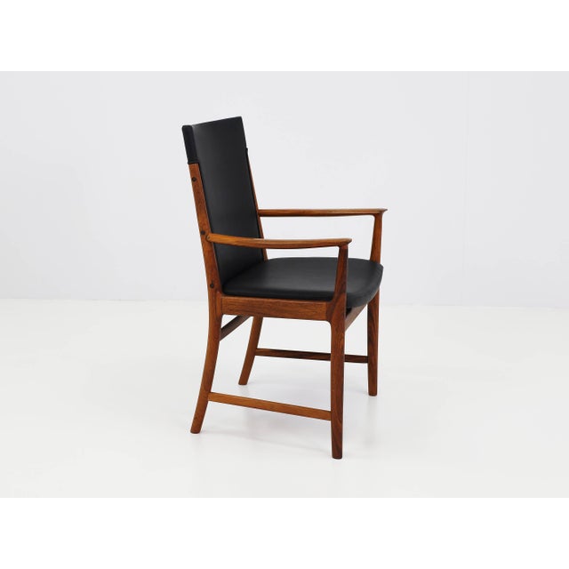 High-Back Armchairs in Rosewood and Leather by Kai Lyngfeldt-Larsen, Denmark, 1960s, Set of 2 For Sale - Image 4 of 14