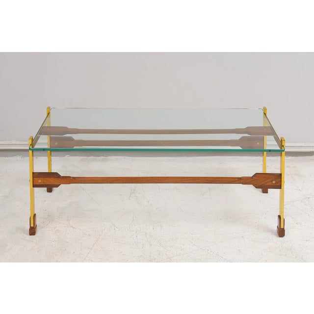 Sculptural Rosewood and Brass Coffee Table For Sale In New York - Image 6 of 12