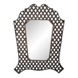 Huge Modernist Wrought Iron Lattice Mirror For Sale