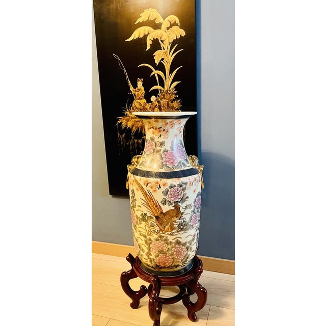 Vase with Gold Lion Ring by Chung Ah Porcelain Company, 1974 For Sale - Image 4 of 18