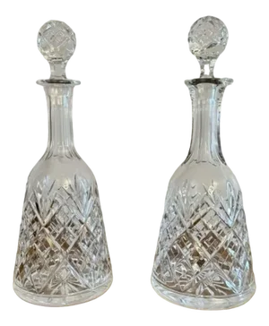 Antique Edwardian Bell-Shaped Decanters, 1900, Set of 2