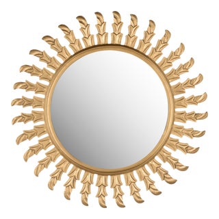 Sun Mirror in Gold For Sale