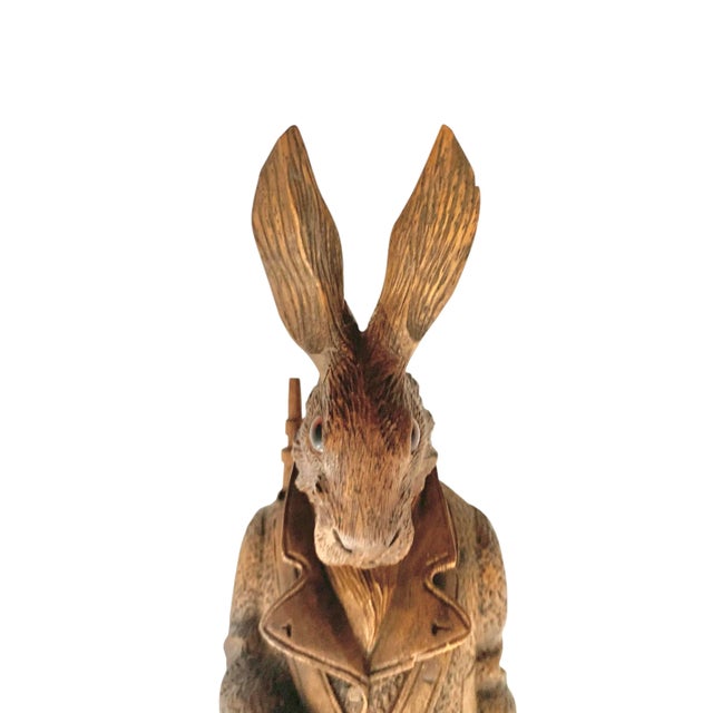 Rabbit Hook Hunter Bunny With Horns Black Forest Style Vintage Whimsical Decor For Sale In Tulsa - Image 6 of 9