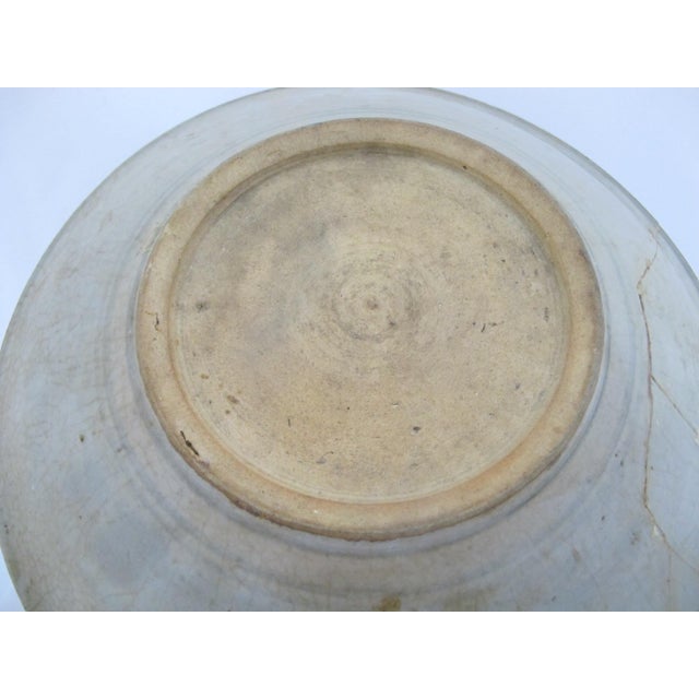 Celadon Chinese Swatow Ware Green Blue Celadon Ming Style 10 1/2" Shallow Bowl Dish For Sale - Image 8 of 10
