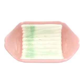 Mid 20th Century Pastel French Majolica Asparagus Cradle For Sale