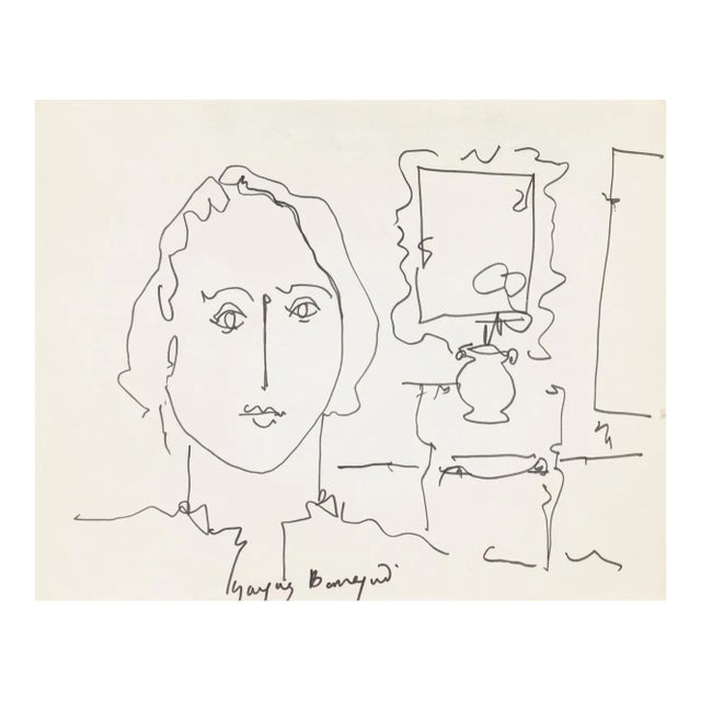 Women - 4 Original Pen Drawing on Paper - Mid 20th Century Mid 20th century For Sale