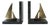 Dark Green Marble Brass Sailboat Nautical Bookends, Pair For Sale
