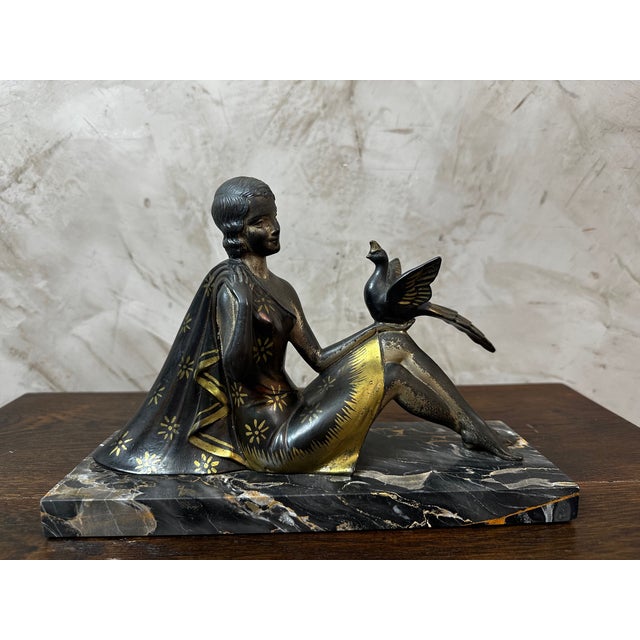 Metal Art Deco Statue by H. Bal, 1920s-1940s For Sale - Image 7 of 11