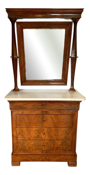 Louis Philippe Dressing Table in Mahogany and Veneer, 1800s