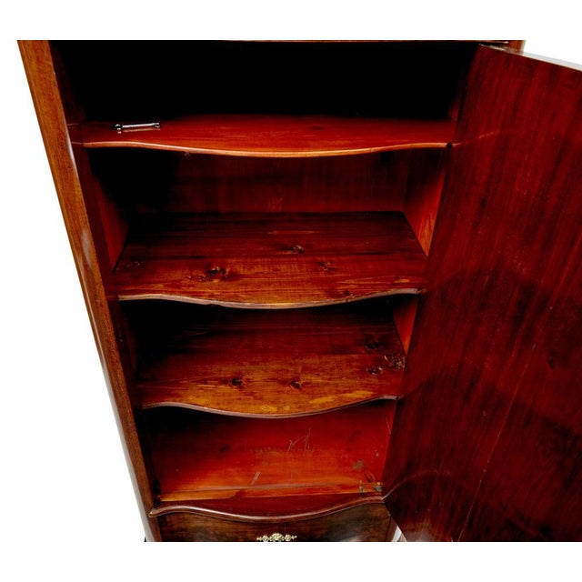 Wood Antique Scandinavian Serpentine Shaped Cabinets, 1880, Set of 2 For Sale - Image 7 of 13