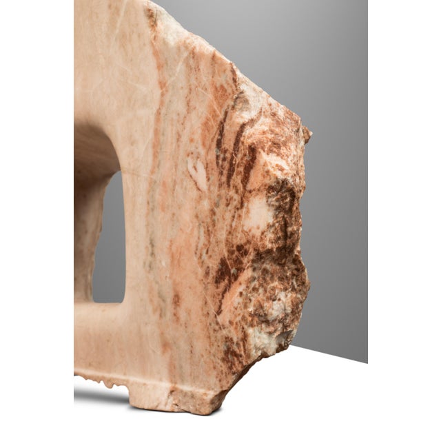 One of One Abstract Organic Modern "Window" Sculpture Carved in Solid Pink Alabaster Attributed to Mark Leblanc for Leblanc Studios, Usa, C. 2020s For Sale - Image 9 of 12