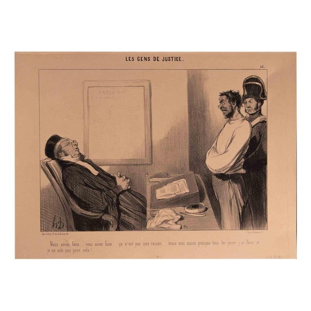 Honoré Daumier, Les Gens de Justice, Lithograph, 1845 For Sale