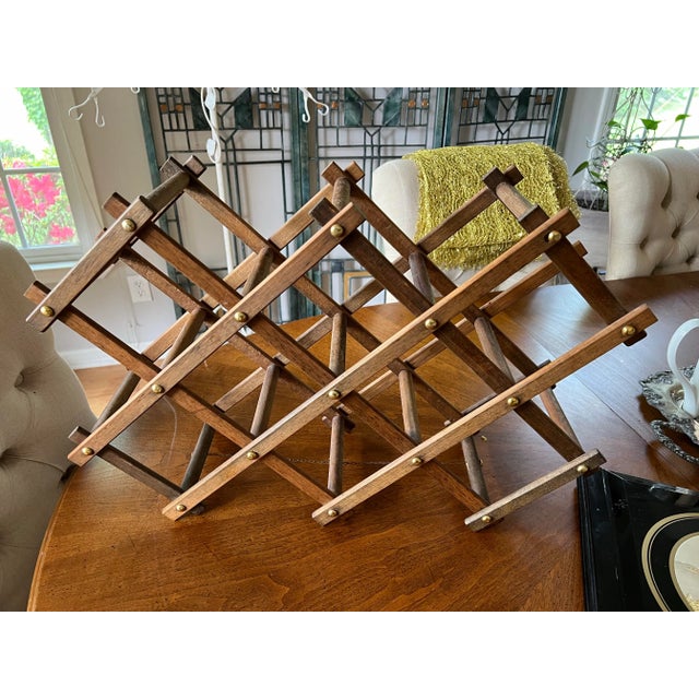 1970s Mid-Century Modern Wooden Wine Bottle Holder For Sale - Image 4 of 5