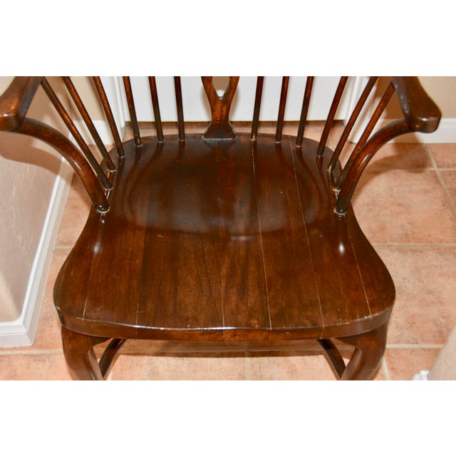 Late 20th Century Vintage Windsor Spindle Wheel Back Armchair For Sale - Image 9 of 13