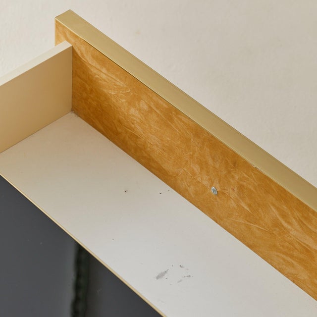 Asian Italian Bronze Mirror + Smoked Glass Nightstand, 1970s - 2 Available For Sale - Image 3 of 11