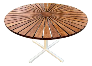 1960s Danish Modern Sunburst Teak Table