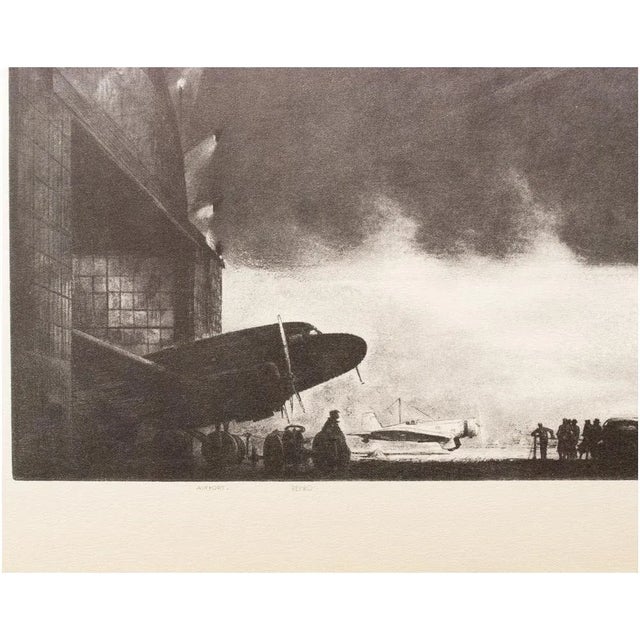 American 1939 After "Airport" by William Heaslip, First Edition Period Offset Lithograph For Sale - Image 3 of 12