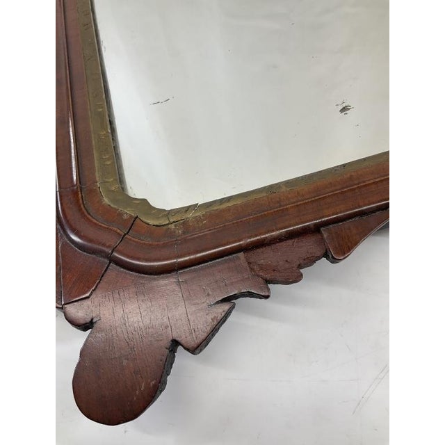 Antique Georgian Mahogany Mirror | Gilt Phoenix Crest, Hammered Gold Frame For Sale - Image 12 of 14