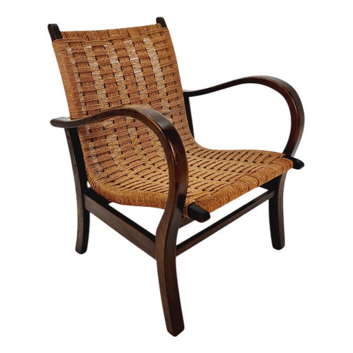 Vintage Bauhaus Papercord Armchair by Ehrich Dieckmann, 1930s For Sale