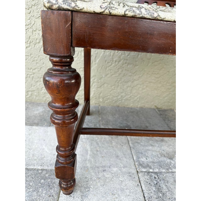Early/Mid 20th Century Wood Vanity Boudoir Bench/Chair For Sale - Image 9 of 9