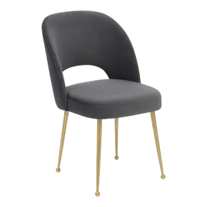 Swell Dark Grey Velvet Chair