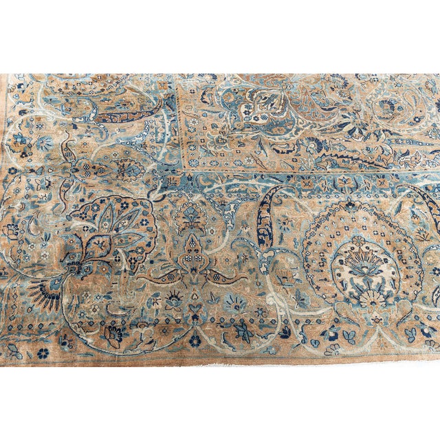 1900 - 1909 Fine Antique Persian Kirman Handmade Wool Rug For Sale - Image 5 of 9