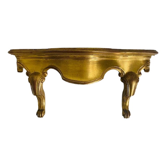Vintage Florentine Style Wall Console in Gilt Wood For Sale