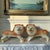 A wonderfully expressive pair of large antique Staffordshire pottery lions, English, dating to the late 19th century,...