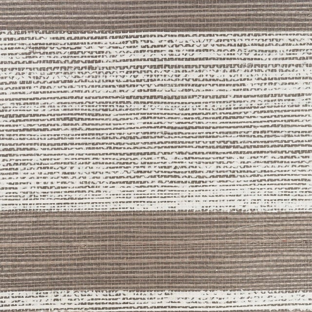 Sample - Schumacher Horizon Sisal Wallpaper in Charcoal For Sale