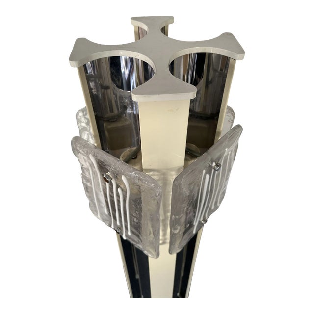 Mid-Century Modern Murano Glass and Metal Floor Lamp by Esperia, Italy, 1970s For Sale