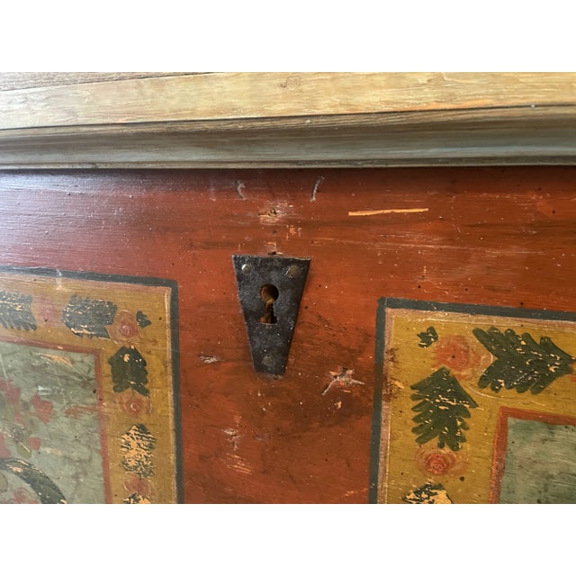 Large Antique Fir Chest For Sale - Image 9 of 11