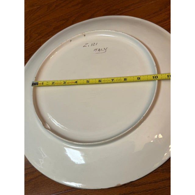 Ceramic Large 1980s Italian Hand Painted Floral Platter Signed & Numbered Made in Italy For Sale - Image 7 of 12