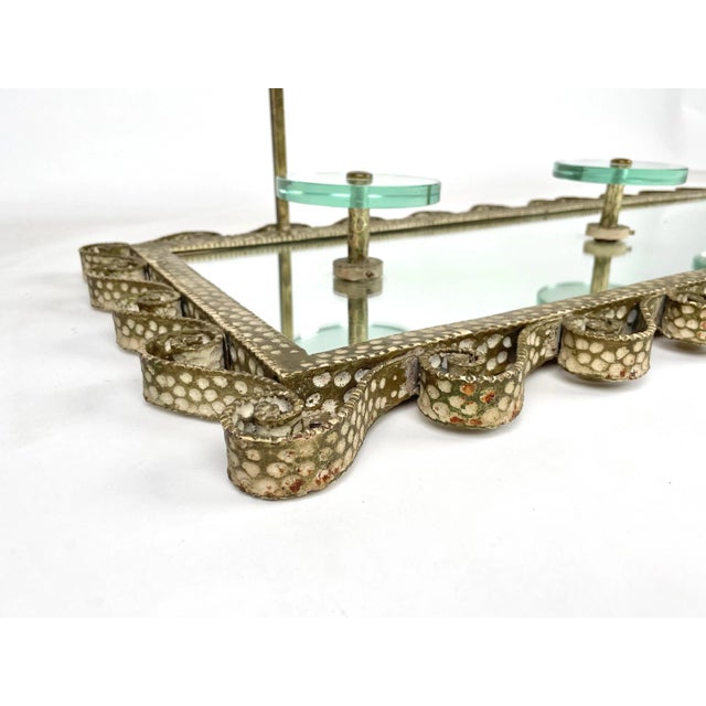 Iron Mirror Glass Coat Rack Stand by Pier Luigi Colli for Cristal Art, Italy, 1950s For Sale - Image 9 of 13