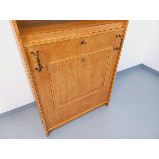 Vintage Oak Bookcase with Side Table, 1960s For Sale - Image 18 of 18