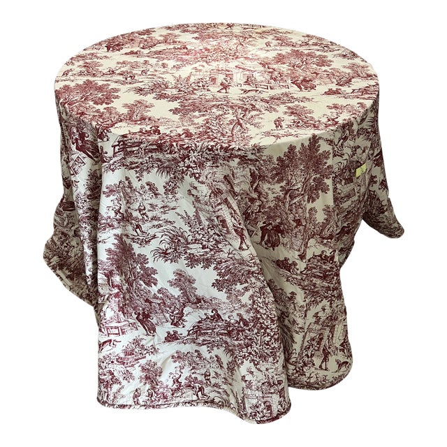 Vintage Red French Toile Round Tablecloth Chairish