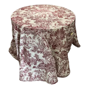 Vintage Red French Toile Round Tablecloth