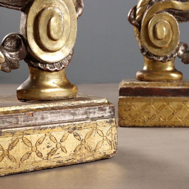 Baroque Carved Wooden Torchlights, Set of 2 For Sale - Image 9 of 12
