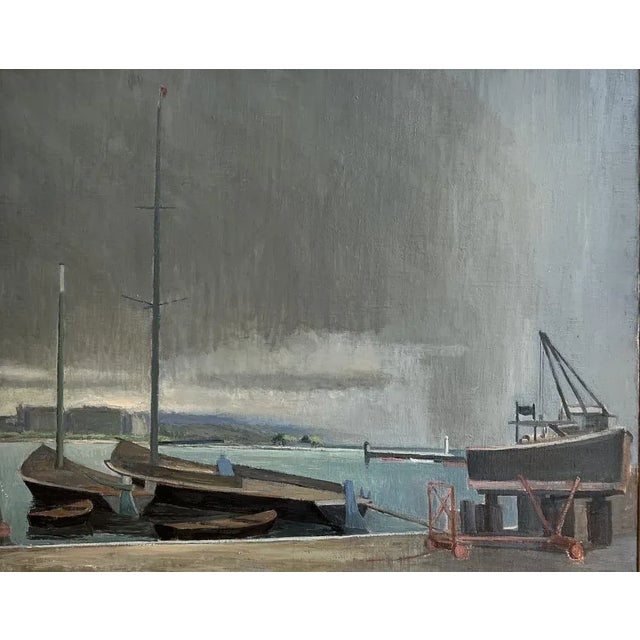 Swiss painter and designer born in 1880. Died in 1954. Beige wooden frame 80.5 x 93.5 x 6 cm This piece has an attribution...