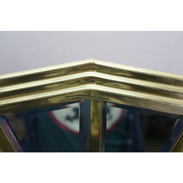Mid Century Hollywood Regency Arched Brass Palladian Beveled Mirror 44" For Sale - Image 9 of 12