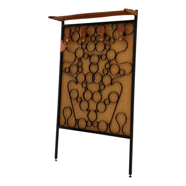Hallway Coat Rack with Hat Rack, 1960s | Chairish