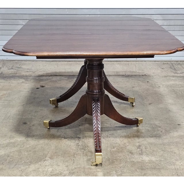 Wood Late 20th Century Statton Duncan Phyfe Cherry Dining Table Old Towne Maryland Made 3 Leaves For Sale - Image 7 of 11