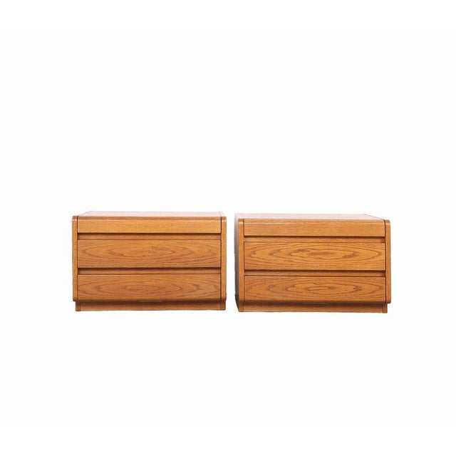 Vintage Oak Bedside Tables from Moser, Germany, 1970s, Set of 2 For Sale - Image 15 of 16