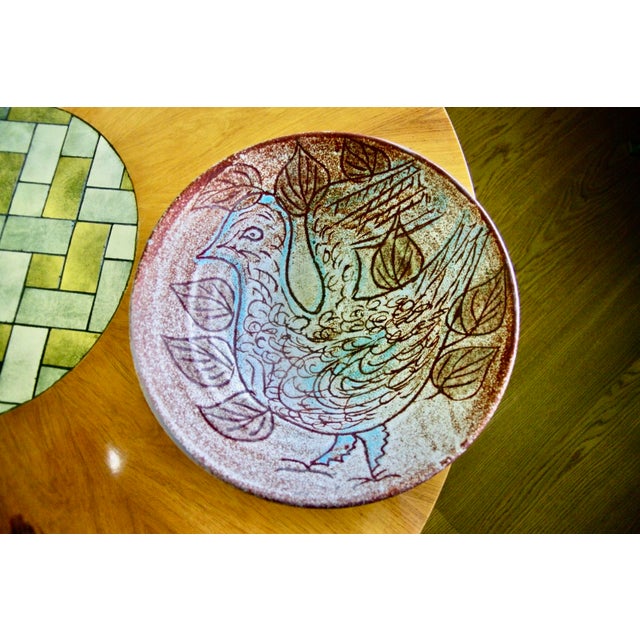 Ceramic Dish with Bird Decor from Accolay, 1950s For Sale - Image 9 of 9