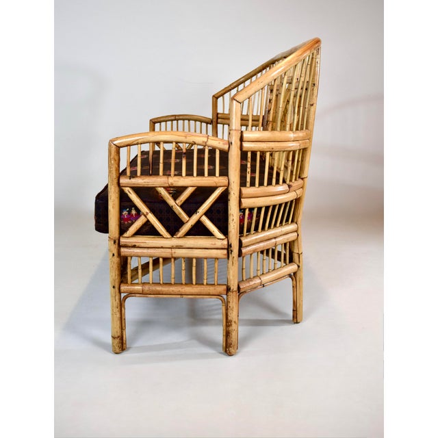 Wood Mid-20th Century Coastal Brighton Pavilion Bamboo and Cane Settee For Sale - Image 7 of 14