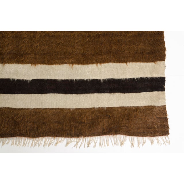 Brown Vintage Angora Kilim Rug For Sale - Image 8 of 10