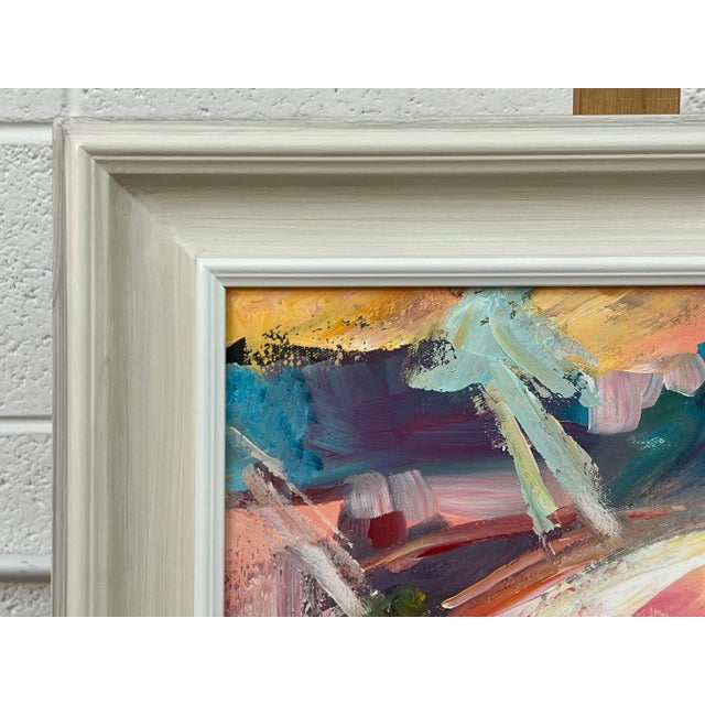 Pink & Turquoise Abstract Expressionist Painting - Unique Original Art by Contemporary British Artist, 2023 For Sale - Image 6 of 12