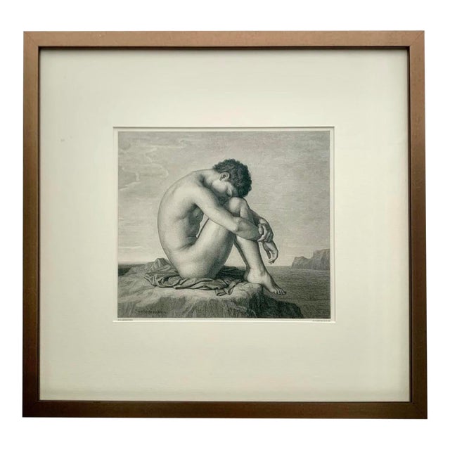 Engraving by Jean-Baptiste Danguin After Flandrin Old Vintage Neoclassical Art For Sale