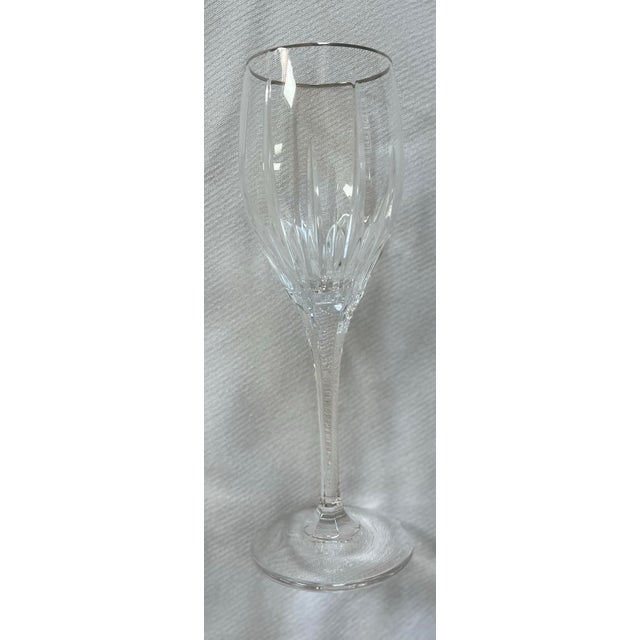 1980s Vintage 1980’s Mikasa Arctic Lights Crystal Water Goblets Set of Six For Sale - Image 5 of 9